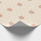 Verträumtes Rosa Buch & Sterne Geschenkpapier (Ecke)