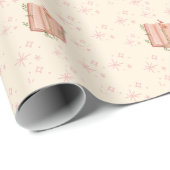 Verträumtes Rosa Buch & Sterne Geschenkpapier (Rolleneckpunkt)