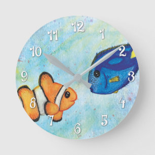 Vertraute Gesichter Runde Wanduhr