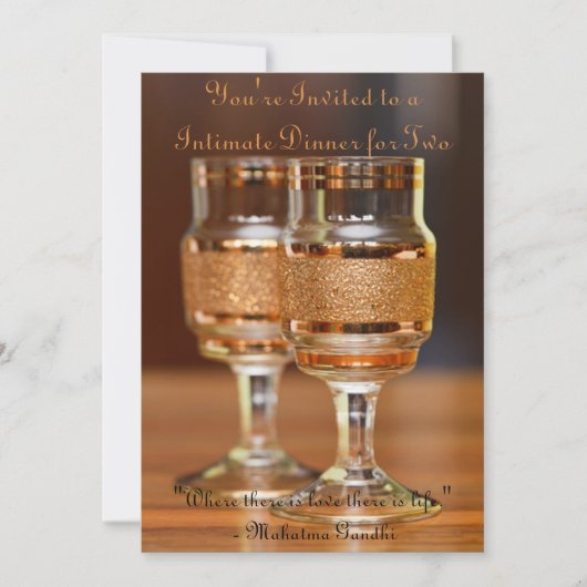 Vertrautes Abendessen für zwei Einladung (Vorderseite)