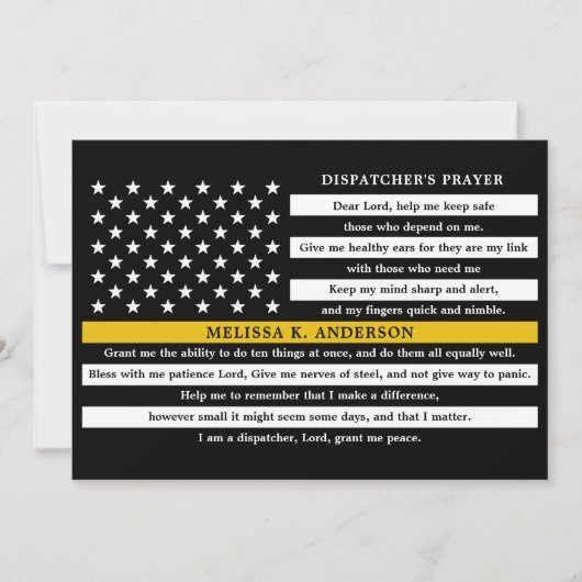 Vertreiber Gebet Personalisierte dünne Goldlinie Dankeskarte (Vorderseite)