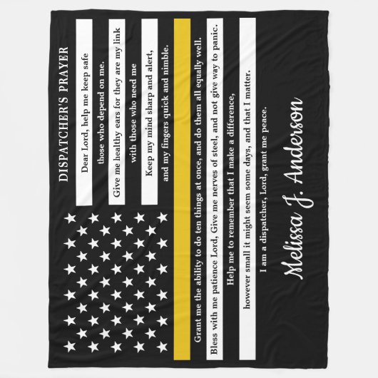 Vertreiber Gebet Personalisierte dünne Goldlinie Fleecedecke (Vorderseite)