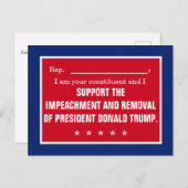 Vertreter Impeach Präsident Trump Wähler Postkarte (Vorne/Hinten)
