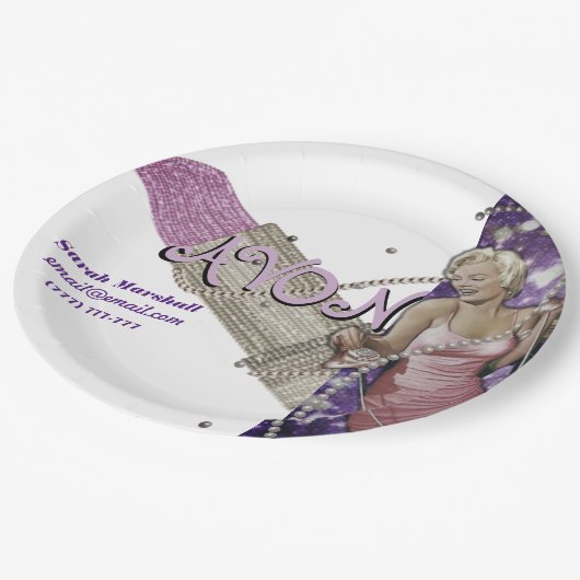 Vertreter von Avon Pappteller (Schrägansicht)