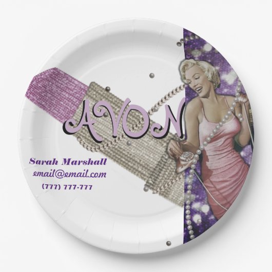 Vertreter von Avon Pappteller (Vorderseite)