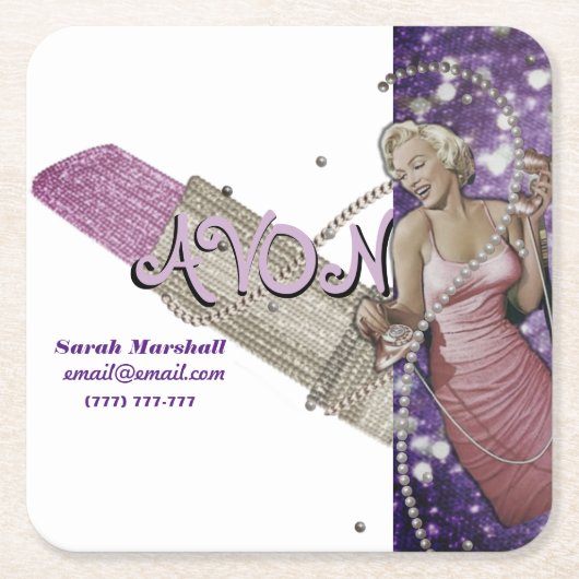 Vertreter von Avon Rechteckiger Pappuntersetzer (Vorderseite)