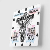 Vertretung Jesu am Kreuz Quadratische Wanduhr (Winkel)