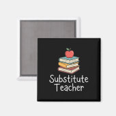 Vertretungslehrer Apple Bücher Schule Byck Zur Sch Magnet (Vorderseite/Rückseite)