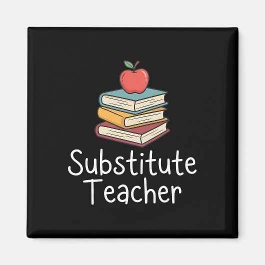 Vertretungslehrer Apple Bücher Schule Byck Zur Sch Magnet (Vorne)