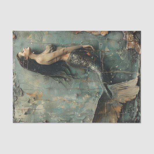 VERTRIEBENES MERMAID DECOUPAGE TISSUPAPIER SEIDENPAPIER (Vorderseite)