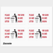 Verunreinigen Sie nicht Zeichen Englisch-Spanisch Rechteckiger Aufkleber (Blatt)