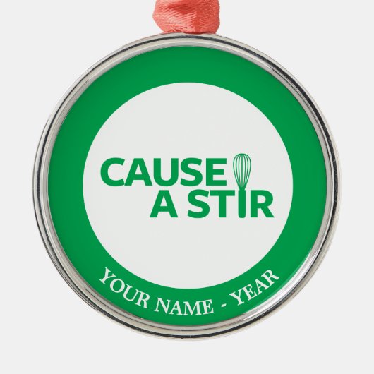 Verursachen Sie einen Stir Silbernes Ornament (Vorne)