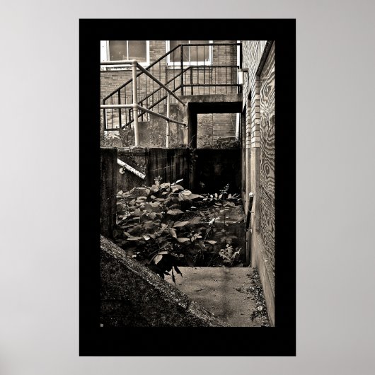 Verurteilte Gebäude; Schwarz und Weiß Poster (Vorne)