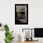 Verurteilte Gebäude; Schwarz und Weiß Poster (Heimbüro)