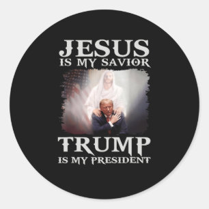 Verurteilter Felon Jesus ist mein Retter Trump ist Runder Aufkleber