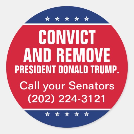 Verurteilung und Entfernung des Senatspräsidenten Runder Aufkleber (Vorderseite)