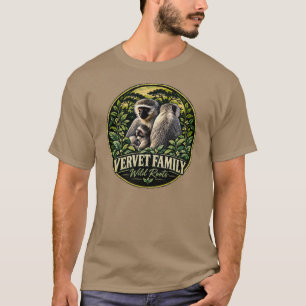 Vervet-Affenfamilie Vintage-Wildlife-T-Shirt T-Shirt