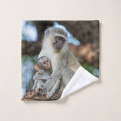 Vervet Monkey African Wildlife Photo Badhandtuch Set (Waschlappen)
