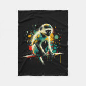 Vervet Monkey Minimalist And Vibrant Style Christm Fleecedecke (Vorderseite)