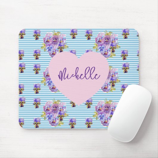 Verwahrloste blaue Stiefmütterchen-Blumen-Strumpfm Mousepad (Mit Mouse)