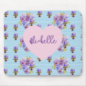 Verwahrloste blaue Stiefmütterchen-Blumen-Strumpfm Mousepad (Vorne)