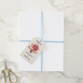 Verwahrloste Pinke Rose Geschenkanhänger (Mit Garn)