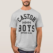 Verwaiste schwarze Gießmaschinen-Jungen T-Shirt (Vorderseite)