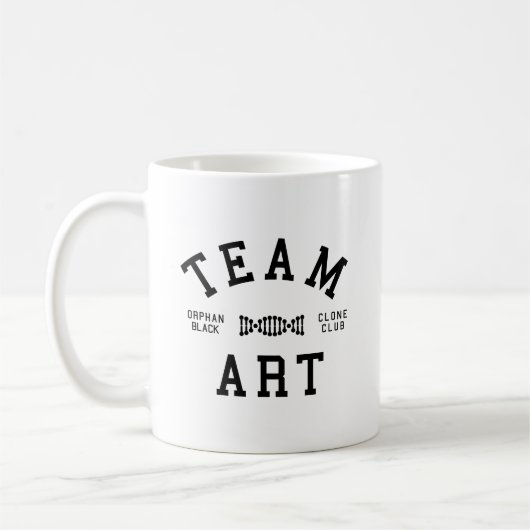 Verwaiste schwarze Team-Kunst Kaffeetasse (Links)