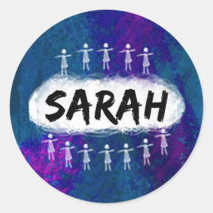 Verwaister schwarzer Aufkleber - Sarah