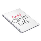 Verwaister schwarzer Fanclub Notizblock (Rechte Seite)