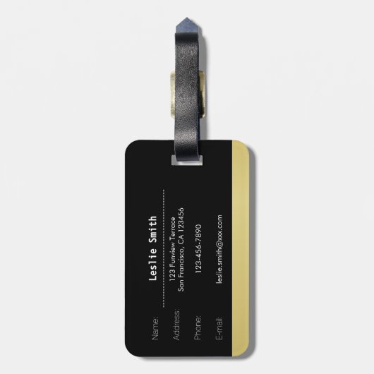 Verwaister schwarzer "schränkte IP" Gepäckanhänger (Rückseite vertikal)