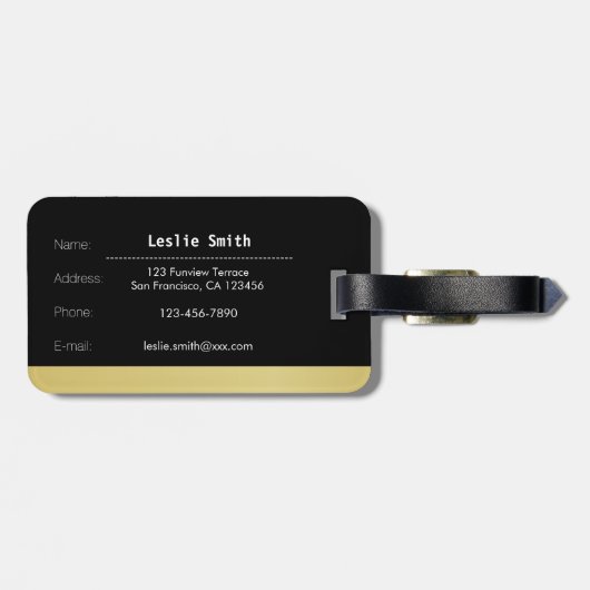 Verwaister schwarzer "schränkte IP" Gepäckanhänger (Rückseite horizontal)