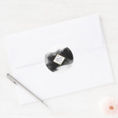 Verwaistes schwarzes schwarzes Aquarell Runder Aufkleber (Umschlag)