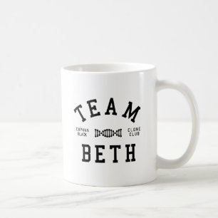 Verwaistes schwarzes Team Beth Kaffeetasse