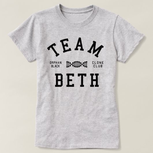 Verwaistes schwarzes Team Beth T-Shirt (Design vorne)