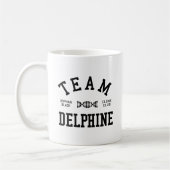 Verwaistes schwarzes Team Delphine Kaffeetasse (Links)