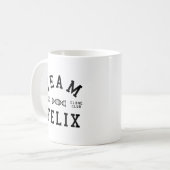 Verwaistes schwarzes Team Felix Kaffeetasse (Vorderseite Links)