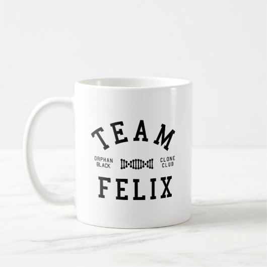 Verwaistes schwarzes Team Felix Kaffeetasse (Links)