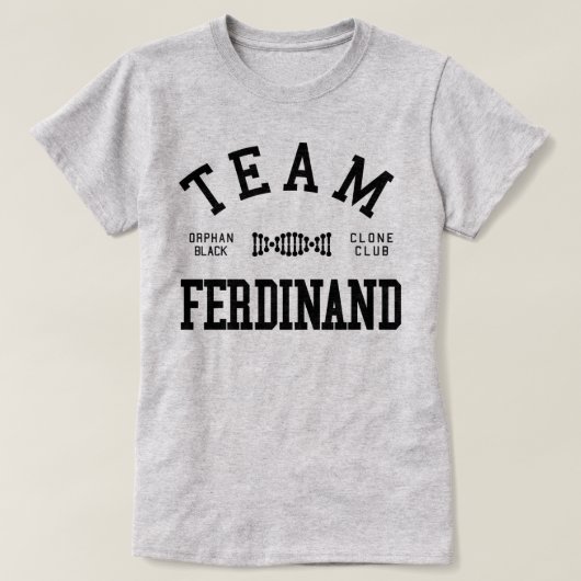 Verwaistes schwarzes Team Ferdinand T-Shirt (Design vorne)