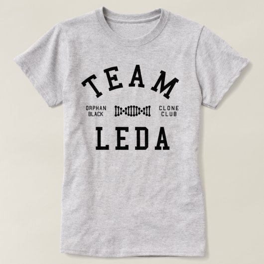 Verwaistes schwarzes Team Leda T-Shirt (Design vorne)