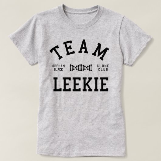 Verwaistes schwarzes Team Leekie T-Shirt (Design vorne)