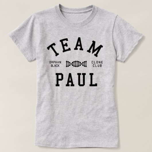 Verwaistes schwarzes Team Paul T-Shirt (Design vorne)