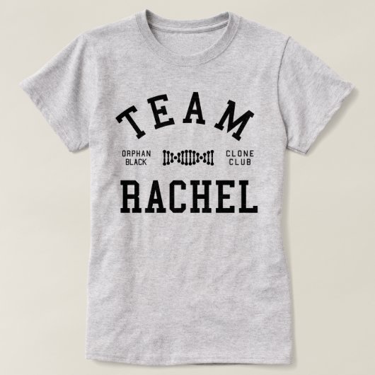 Verwaistes schwarzes Team Rachel T-Shirt (Design vorne)