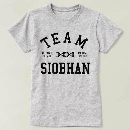 Verwaistes schwarzes Team Siobhan T-Shirt (Design vorne)