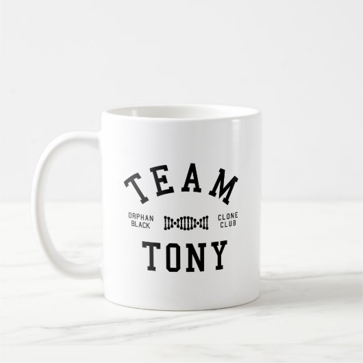 Verwaistes schwarzes Team Tony Kaffeetasse (Links)