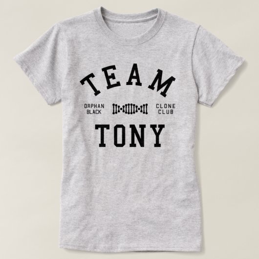 Verwaistes schwarzes Team Tony T-Shirt (Design vorne)