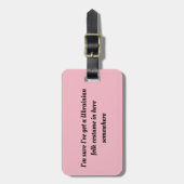 verwaistes schwarzes Zitat bin ich sure Gepäckanhänger (Vorderseite vertikal)