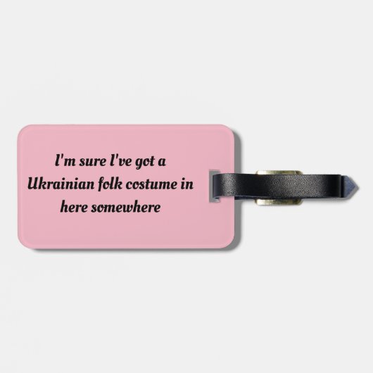 verwaistes schwarzes Zitat bin ich sure Gepäckanhänger (Rückseite horizontal)