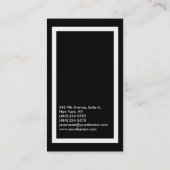 Verwaltung der Schwarz-weißen Grenzübergangsspezia Visitenkarte (Rückseite)