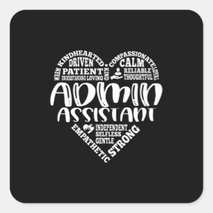 Verwaltung, Verwaltungsassistent, Personalverwaltu Quadratischer Aufkleber